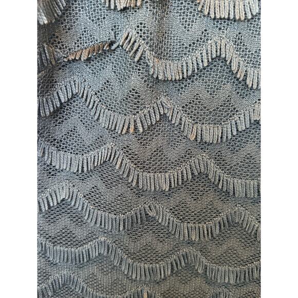 Guess Eyelash Fringe Sleeveless Bodycon Mini Sheath Dress Black Women's Size 6 - Picture 7 of 8